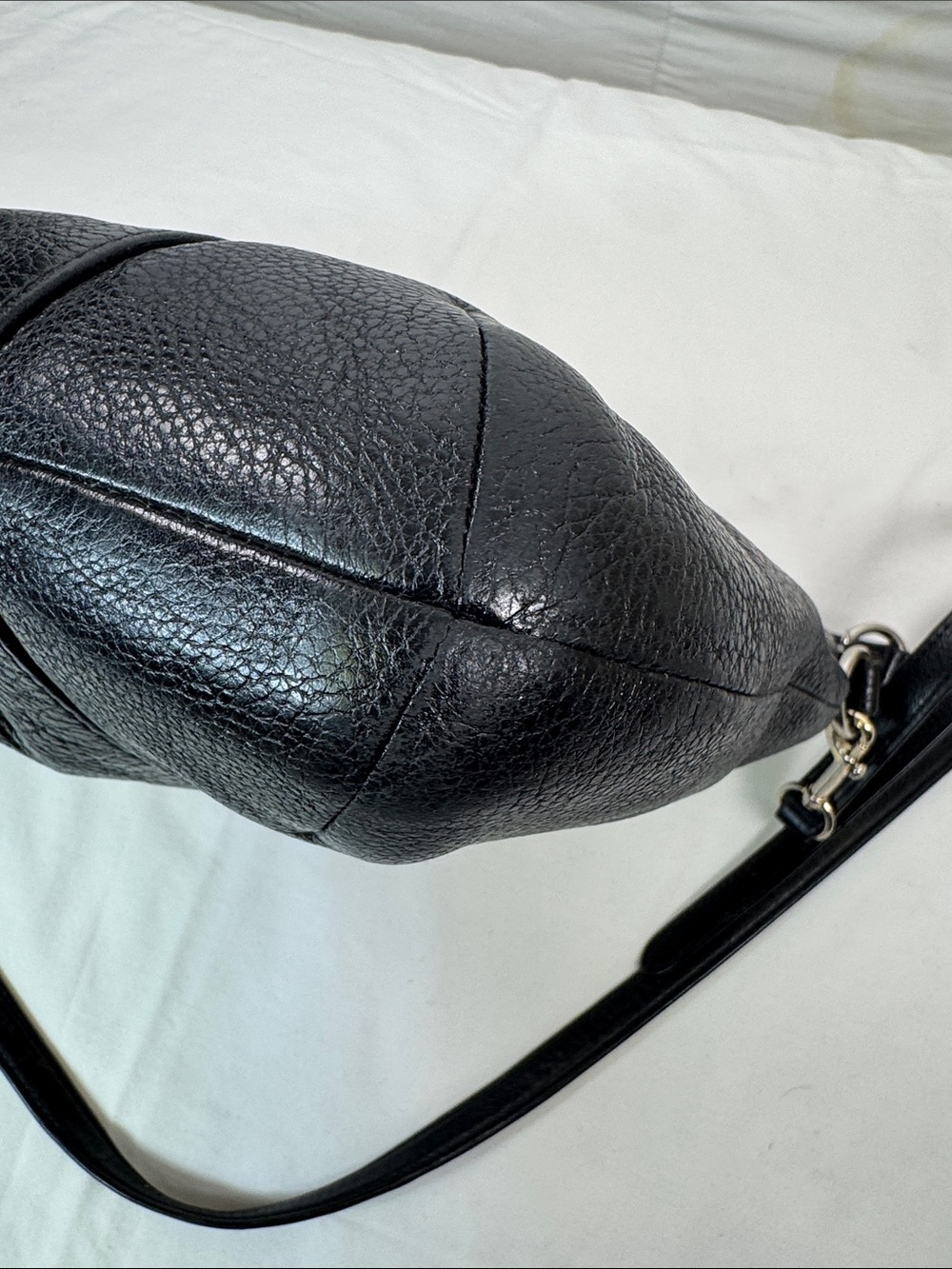 Coach Isabelle East West Hobo Crossbody Black Pebbled Leather Bag - Picture 9 of 15